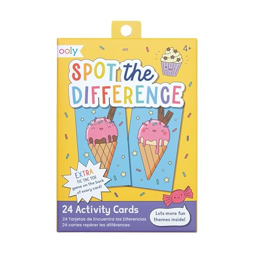 Ooly Kids Travel Games – 24 Spot the Difference Activity Cards, Screen-Free Road Trip Fun, Tic Tac Toe Bonus, Ages 4+ - style: Spot the Difference