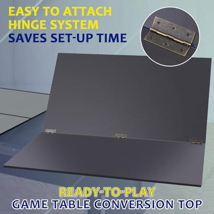 7FT/8FT Ping Pong Table Topper for Pool Table, Foldable Ping Pong Table Top with Net Set, Portable Table Tennis Conversion Top Includes Foam Padding for Protection, Easy Conversion