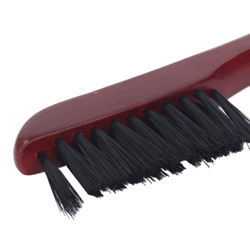 Wooden Billiards Pool Table Brush Set - Wood Handle Rail & Felt Cleaner with Soft Nylon Burshes for Home, Bar & Game Rooms - color: Red