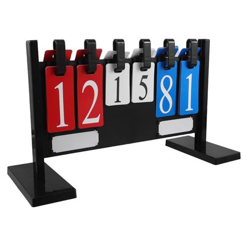 POPETPOP Portable Flip Sports Scoreboard with 4 and 6-Digit Display, Weather-Resistant Thickened Tabletop Score Counter for Table Tennis, Basketball, Volleyball, Baseball Games and Outdoor
