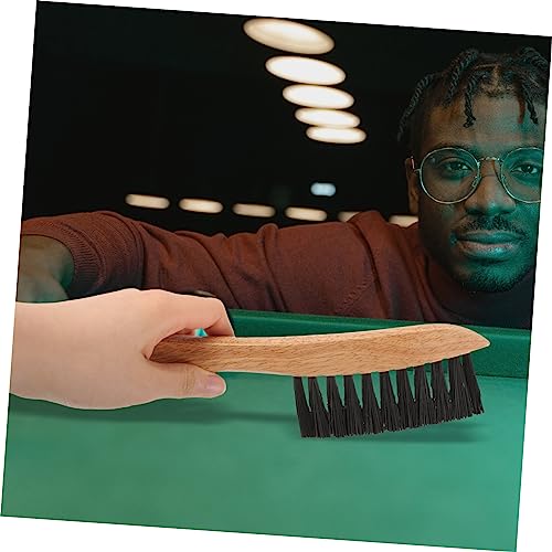 BESPORTBLE 2pcs Billiards Pool Table Clean Brush Set Wooden Billiard Table Cleaning Tool with Bristles for Dust and Dirt Removal for Bed and Rail Maintenance