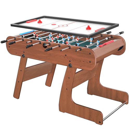 2-in-1 Multi Game Table, 53.5" Foosball Table, Air Hockey Table for Adult and Kids- Indoor Entertainment Center for Family Fun, Party