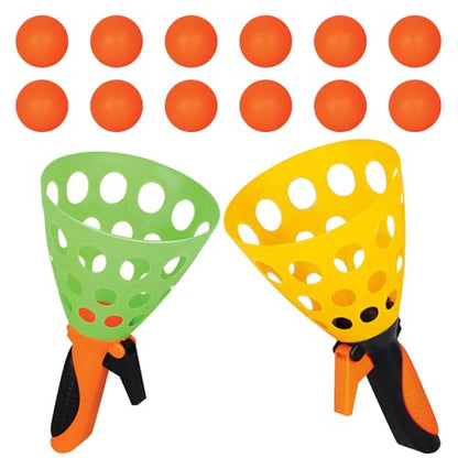 catch ball game for kids, Outdoor Indoor Games, Pop and Catch Ball Family Games with 2 Launcher Baskets and 12 Balls, Summer Beach Yard Sport Birthday Party Gifts Toys Ages 4 5 6 8 12+ Years Old
