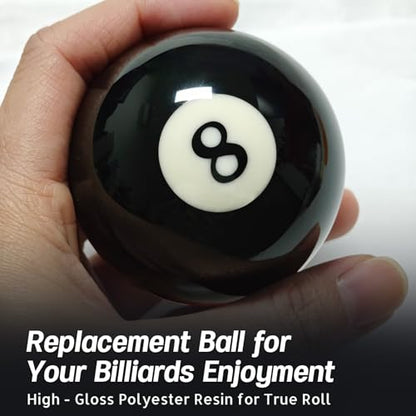 Replacement 8 Ball – Regulation 2-1/4" Resin Billiard Ball, Precision Weighted, Single Black Pool Ball for American Tables