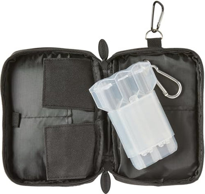 Casemaster Pioneer Dart Wallet with Nomad Dart Case Holder, Holds 3 Steel Tip or Soft Tip Darts, Accessory Pockets, Black