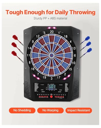 Electronic Dart Board, 13.5" Target Dartboard with 45 Games, 8 Players, LED Scoring, 6 Darts & 50 Tips - Home, Party, Bar Game