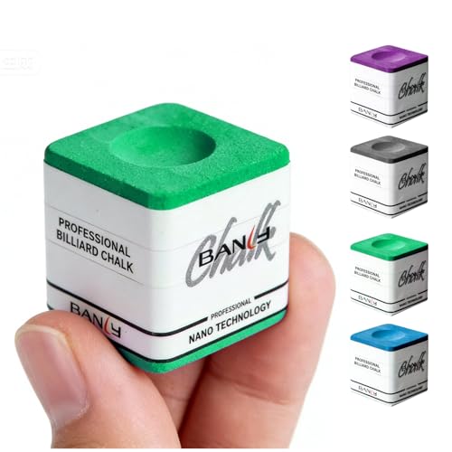 Banly Pool Cue Chalk, Nano Technology Billiard Chalk for Professional Tournament Standard, Low Dust, Super Dense, Suitable for Snooker/Pool/8-Ball - color: Green-1pc