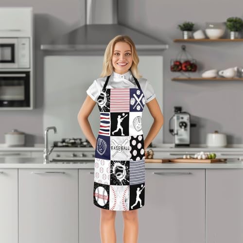 Castle Fairy Boy Soccer Kitchen Apron - color: Baseball Plaid