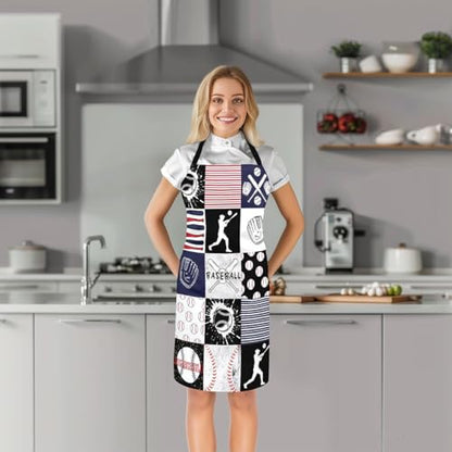 Castle Fairy Boy Soccer Kitchen Apron - color: Baseball Plaid