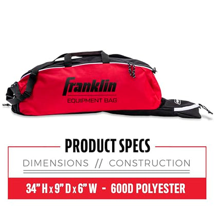 Franklin Sports Youth Baseball + Softball Bat Bag - Boys + Girls Tee Ball, Softball + Baseball Bag for Kids - color: Red