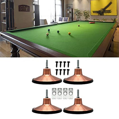 4PCS Pool Table Leg Levelers, Adjustable Table Leveling Feet with Mounting Plates and Screws, Game Table Height Raisers Replacement Parts for Pool Table, Foosball, Air Hockey and Ping Pong Table