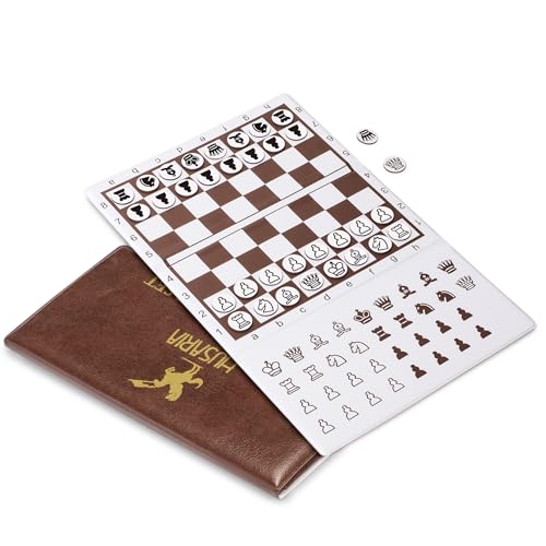 Husaria 8-Inch Magnetic Foldable Chess Wallet Set - Compact Travel Game with Secure Magnetic Pieces
