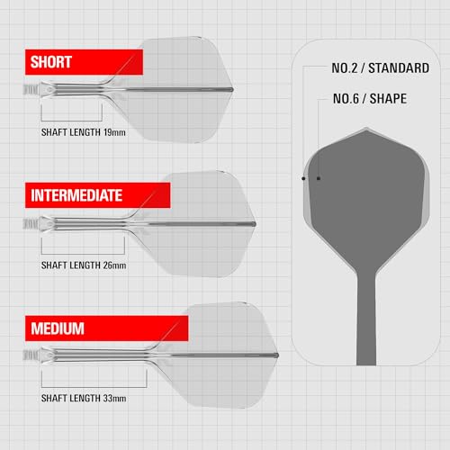 Target Darts K Flex Integrated Dart Flight and Shaft, No.6 | 3-Pack K-Flex - No. 6, Kflex Precision-Molded 2-in-1 Dart Flights and Dart Shaft | Professional Dart Accessories - color: Clear, size: Intermediate (26mm)