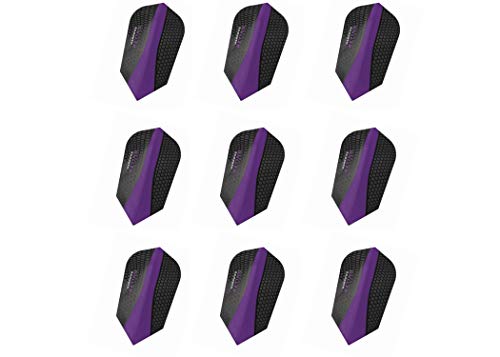 Harrows 5 Sets of 3 Retina Slim Purple Dart Flights Plus 1 Set of 3 Aluminum Dart Flight Protectors & Bracelet