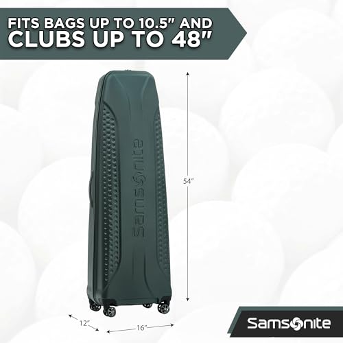 Samsonite Tour Pro Golf Hard Case Travel Bag | Lightweight, Durable ABS Shell, 360 Degree Multi-Directional Shark Wheels - color: Pine Green