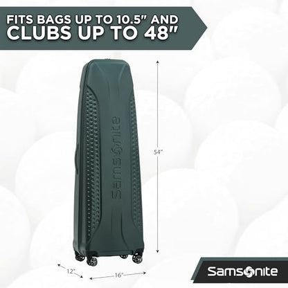 Samsonite Tour Pro Golf Hard Case Travel Bag | Lightweight, Durable ABS Shell, 360 Degree Multi-Directional Shark Wheels - color: Pine Green