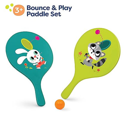 B. toys – Bounce & Play Paddle Set – Sports & Outdoor – Paddle Ball Game – 2 Colorful Paddles & 1 Ball – Active Play for Kids, Toddlers – 3+ Years