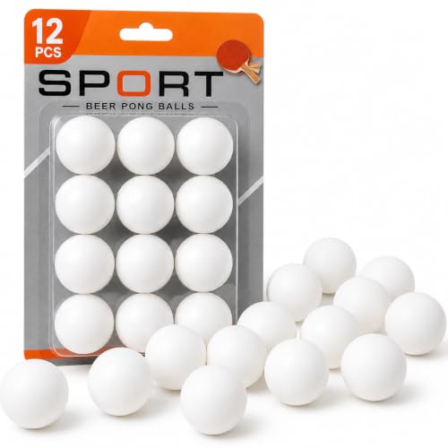 Liberty Imports 12 Pack Beer Pong Ping Pong Balls 40mm, Bulk, White | Table Tennis, Lightweight Durable Seamless Bulk for Party Carnival Games. Entertainment, Decorations, Crafts Activities