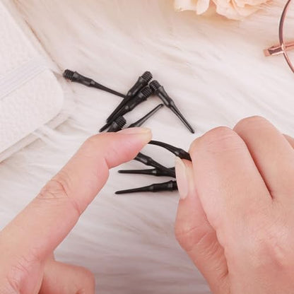 Soft Dart Tips 2BA Thread Plastic Soft Tip Dart Points Soft Dart Tips Replacement Dart Accessories for Dartboard-Black