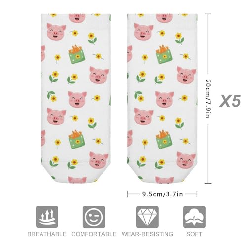 5 Pairs Women’s Low Cut Ankle Socks, Soft Athletic No Show for Running Yoga Daily Wear - color: Picture (8)