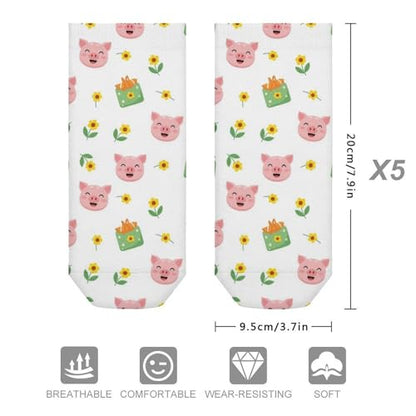 5 Pairs Women’s Low Cut Ankle Socks, Soft Athletic No Show for Running Yoga Daily Wear - color: Picture (8)