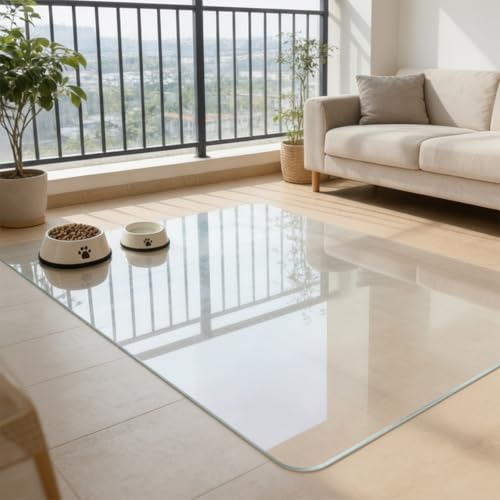 1.5mm Thick PVC Clear Chair Mat for Hardwood Floor, Waterproof Heavy Duty Floor Protector Mats, Non-Slip Transparent Desk Chair Mat for Home Office, Floor Mat for Rolling Chairs
