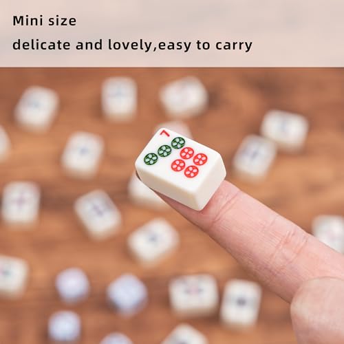 drizzle Numbered Travel Mahjong Mini Set 20mm with Instructions - Portable 146 Tiles for Beginners with 4PCS Racks 2 Pounds Chinese Mah-Jong Game 麻将 - size: Numbered