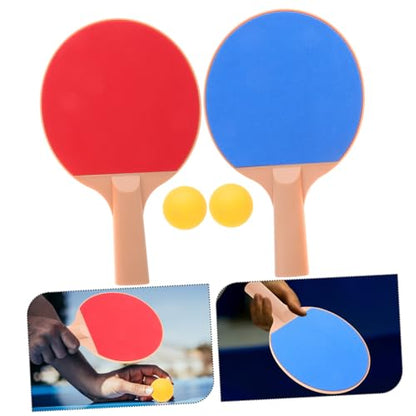 Happyyami Outdoor Table Tennis Bat Kit with Plastic Elastic Paddles and Bright Balls Ergonomic Grip for Accurate Shots for Competitive Pong Games and Outdoor Play