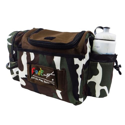 Mint Discs Fade Gear Crunch Box Disc Golf Bag | Black | Beginner Disc Golf Bag | 14+ Disc Capacity | Shoulder Strap & Harness Option - color: Camo, size: Shoulder Strap
