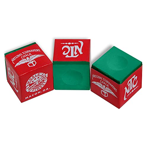 Silver Cup National Tournament Pool cue Billiard Premium Chalk - ONE Dozen - color: Tournament Green