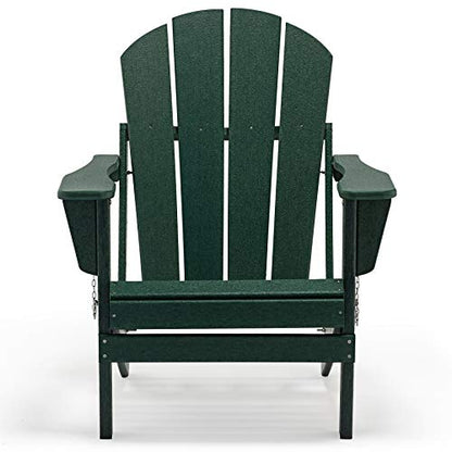WestinTrends Malibu HDPE Outdoor Patio Folding Poly Adirondack Chair, Dark Green - color: Dark Green, size: 1 Chair