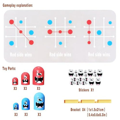 Tic Tac Toe Game - Stackable 3-Layer Nested Puzzle | Interactive Game for Ages 3-8 Kids & Adults | Travel-Friendly