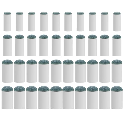 40Pcs Slip On Pool Cue Tips Replacement Kit, 4 Sizes Upgrade Pool Stick Tips for Snooker and Pool Cues, No Glue, Fast-Fix Solution for Stick Tip Replacement (9mm/10mm/12mm/13mm, 10pcs Each)