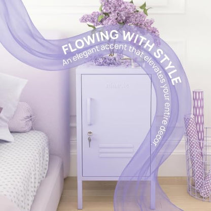Single Door Lockable Metal End Table & Children's Bedside Table, 2-Tier Storage Cabinet with Adjustable Shelf, Easy Assembly Side Table for Living Room Bedroom Home Office Purple - color: Lilac, style: End Table-28"H-GL