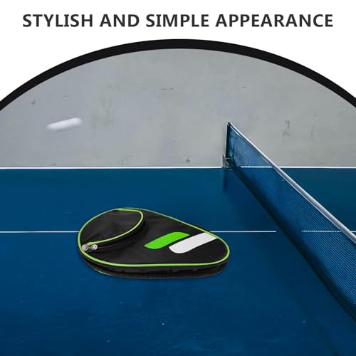 Veemoon Large Capacity Table Tennis Racket Bag with Enhanced Protection Portable Oxford Cloth Case for Indoor and Outdoor Use, Stylish Black Paddle and Balls Storage