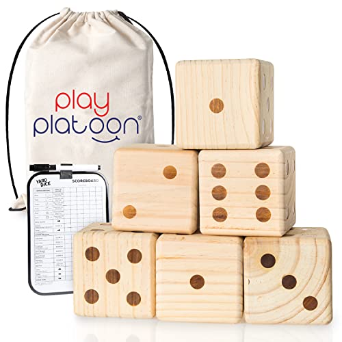 Play Platoon Lawn Dice - Giant Wooden Yard Dice Game for Playing Endless Outdoor Games