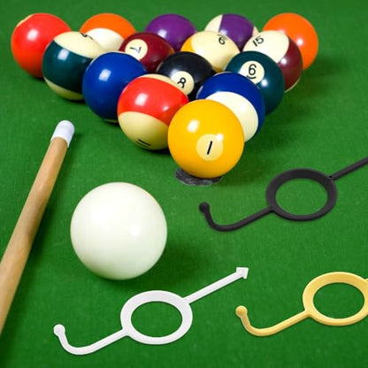 6 Pcs Precision Pool Shot Aiming Aid, Billiards Aiming Aid, Cue Shot Aiming Aid for 2-1/4" Balls, Improve Your Pool Skills, Perfect for Beginners & Intermediate Players（White/Yellow/Black）