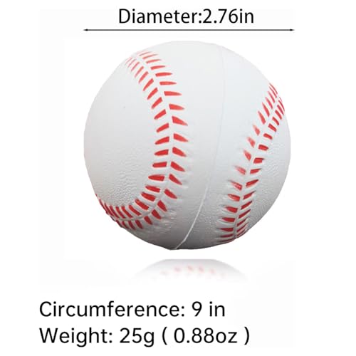 Foam Baseballs Softballs Practice Training Ball for Beginners Hand Exercise Squeeze Ball for Safe Throwing Catching and Batting Practice - color: White 6 PCS foam baseballs