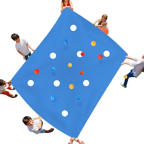 Sonyabecca Blue Hole Tarp Team Building Game Learning Fun Team Building Games for Work Teamwork Group - size: 98''Lx71''W