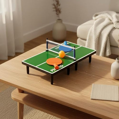 Qianly Mini Table Tennis Set Social Play Mini Table Tennis Easy to Store Indoor Toy for Families, Kids, Tabletop, Home