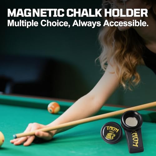 Banly Round Pool Chalk Holder - Portable Pool Cue Chalk Holder, Magnetic Mini Chalk Holder Pool Billiards, Pool Cue Chalk Case Container, Silicone Clip for Magnetic Mini Chalk Holders