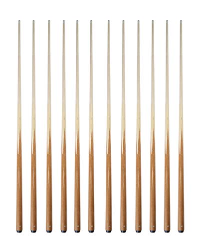 HAN'S DELTA Set of 6 Pool Cues 36"/42"/48"/57" Real 4-Prong House Bar Billiard Pool Cue Stick - color: 12 Cues (Canadian Maple)
