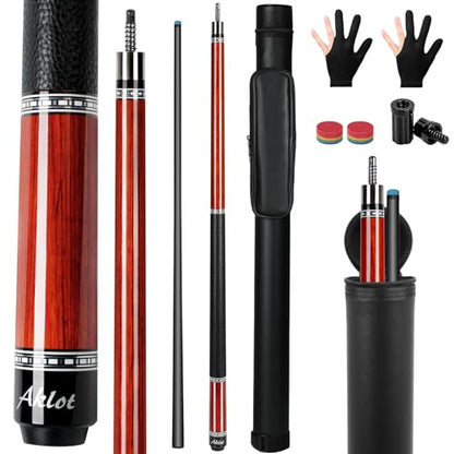 AKLOT Carbon Fiber Pool Cue Stick 58", Billiard Cue Sticks 19-19.5oz, Low Deflection Billiard Stick with 12.5mm Tip, Professional Carbon Fiber Pool Sticks for Adults - color: Bronze Labyrinth