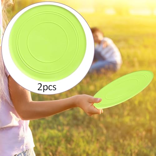 2 Pack of Kids Flying Discs for Interactive Games in Gardens and Parks - color: Green