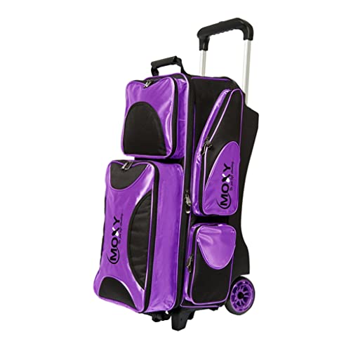 Bowlerstore Products Moxy Deluxe Triple Roller Bowling Bag - color: Purple/Black