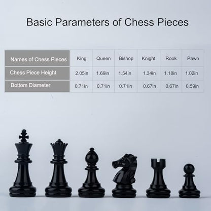 Chess Set with 2 Extra Queens, 9.7-inch Magnetic Foldable Chessboard, Travel Portable Educational Board Game, Suitable for Adults, Kids, Beginners and Professionals