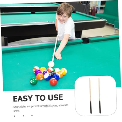 Totority 2pcs Short Pool Cue Stick Billiard Cue for Boys and Girls Compact for Spaces Beginners and Comfortable Grip