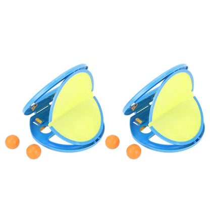 Toss and Catch Ball Set, Hand Exercise Ball Throwing Set, Double Player Outdoor Game with Soft Balls, Ideal for Beach Picnic Party (Blue) - color: Blue
