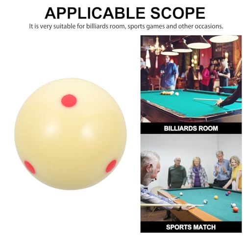 BESTonZON Billiard Cue Ball Training Accessory with Marked Dot Pattern, Resin Replacement White Ball for American Pool Practice, Professional Billiards Training Equipment