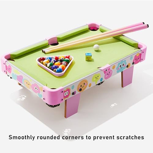 Asixxsix Mini Pool Table, Family Bonding Toy Tabletop Billiard Table Reinforced Design Portable Pool Game for Young Players, Small Billiards Game
